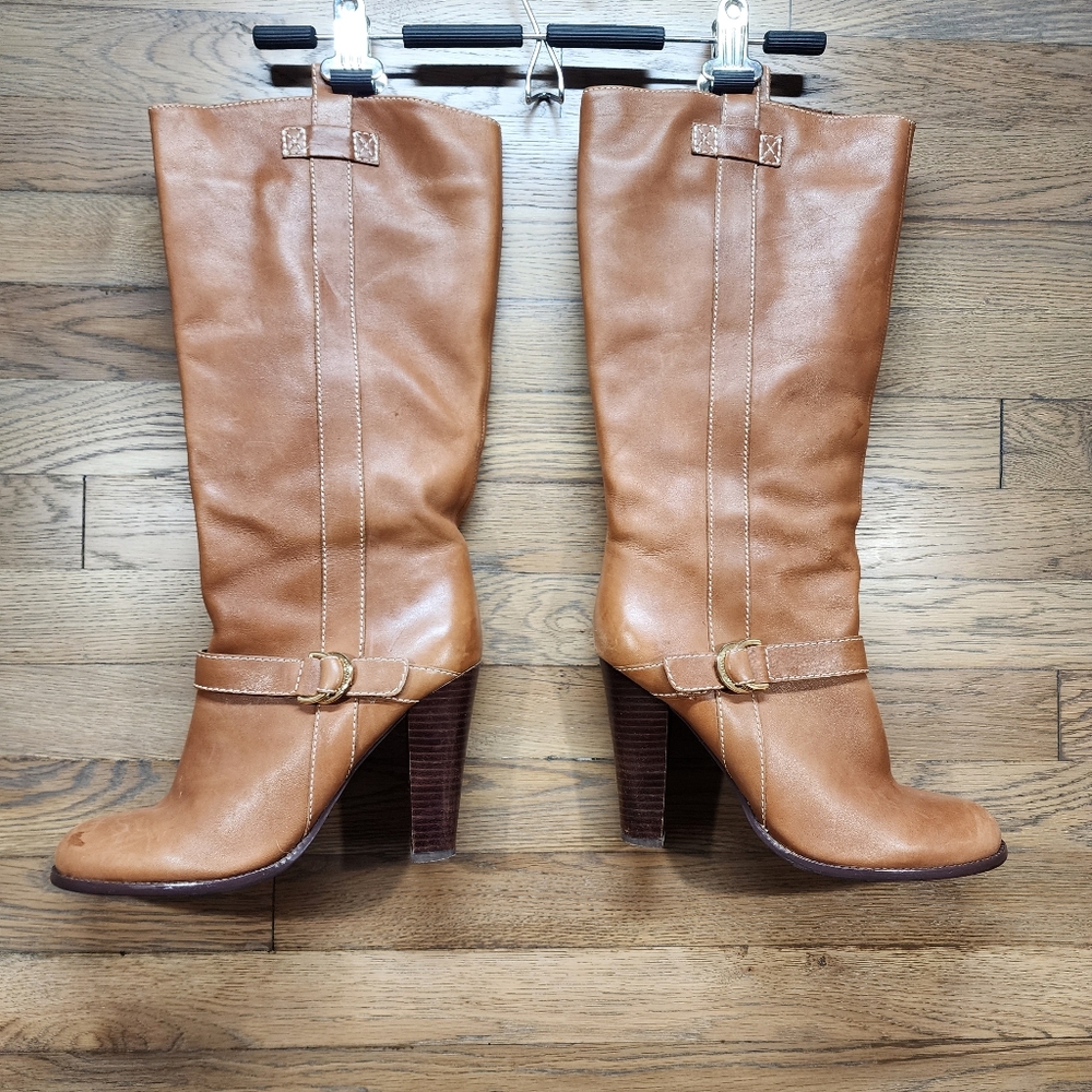 Lauren Ralph Lauren Women’s Brown Leather Knee Boots, Size 10M